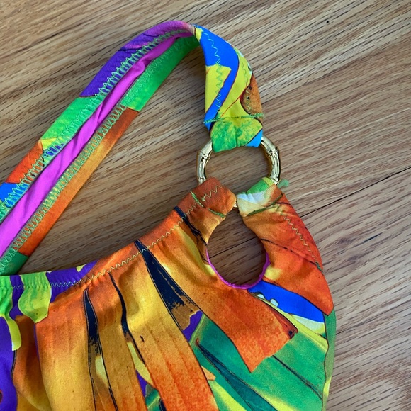 Trina Turk Polynesian Palms One Piece One Shoulder Swimsuit Size 4 - Picture 3 of 7